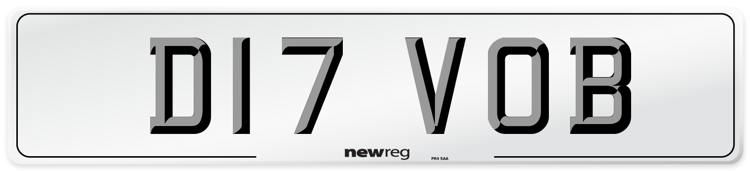 D17 VOB Number Plate from New Reg